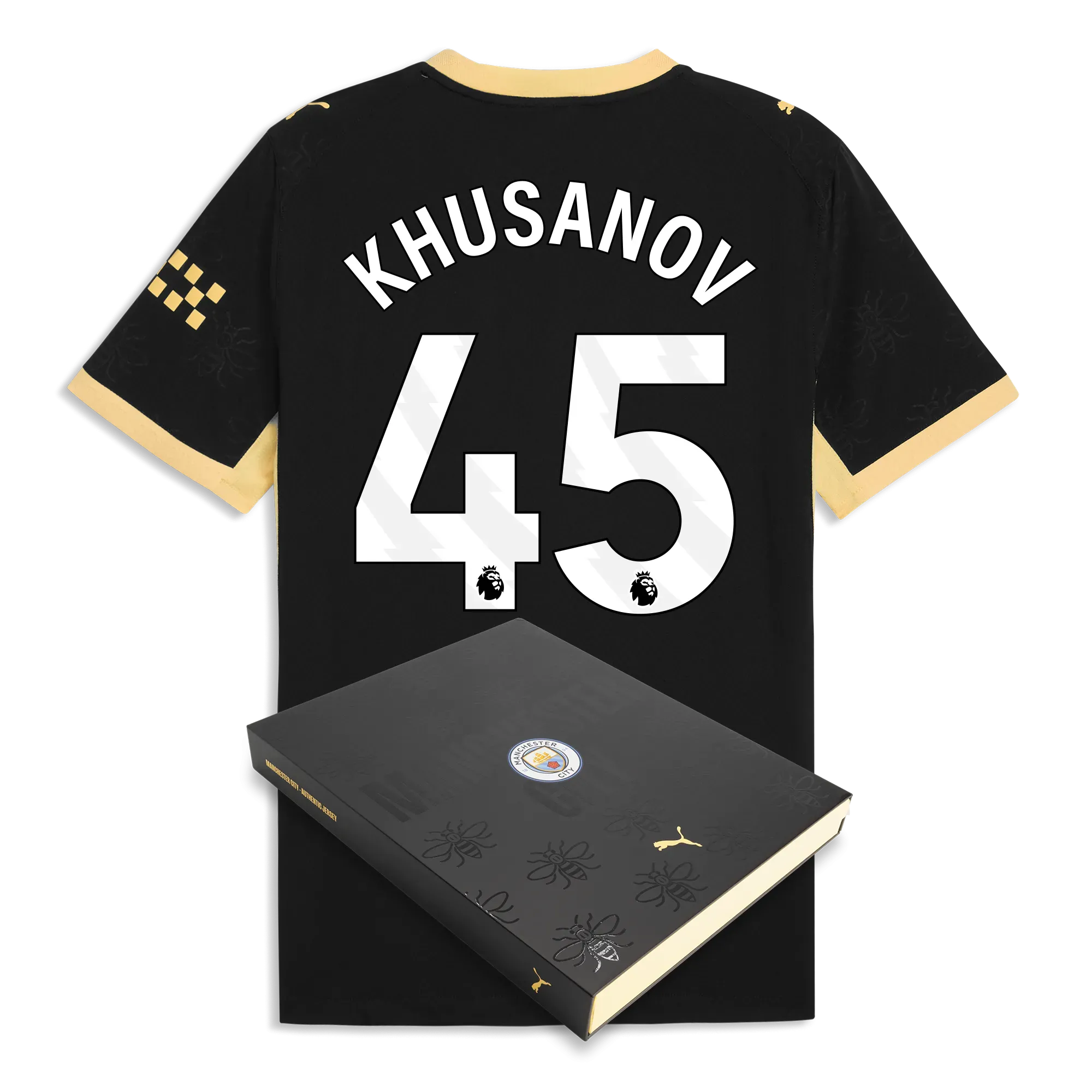 Manchester City Away Authentic Jersey 2026/27 With KHUSANOV 45 Printing in Gift Box | Manchester City Shop