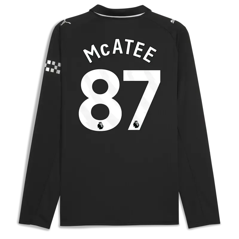 Manchester City Away Jersey 2025/26 Long Sleeve With McATEE 87 Printing