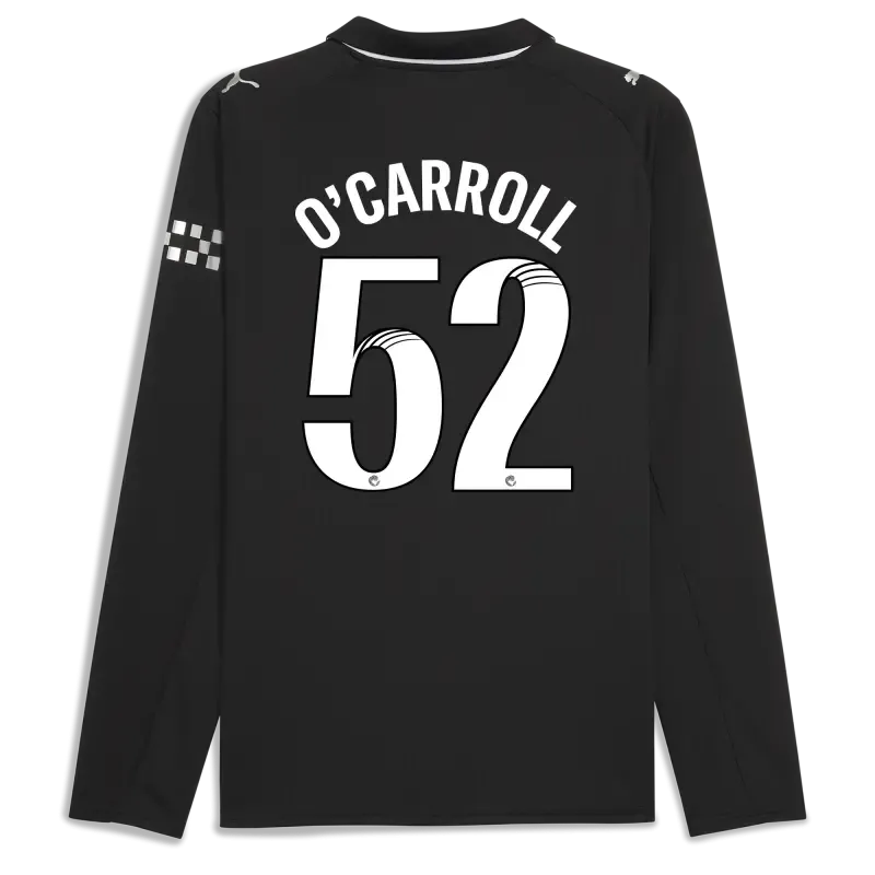 Manchester City Away Jersey 2025/26 Long Sleeve With O'CARROLL 52 Printing