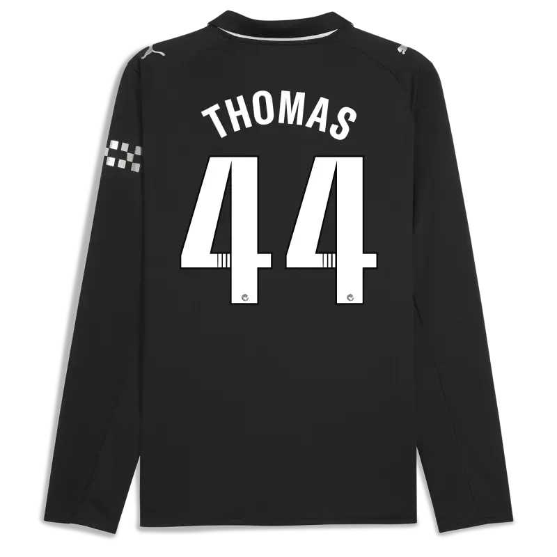 Manchester City Away Jersey 2025/26 Long Sleeve With THOMAS 44 Printing