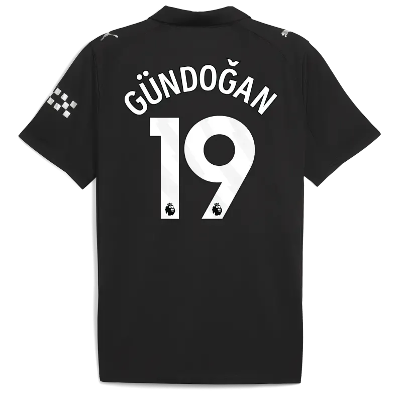 Manchester City Away Jersey 2025/26 With GÜNDOĞAN 19 Printing