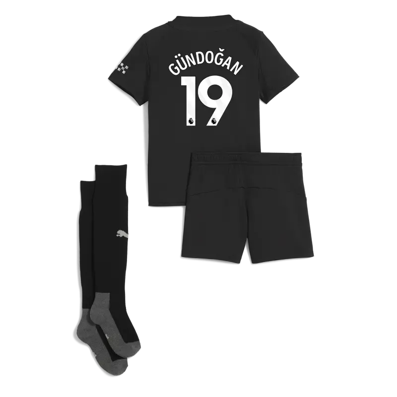Manchester City Away Mini Kit 2025/26 With GÜNDOĞAN 19 Printing