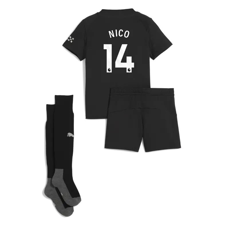Manchester City Away Mini Kit 2025/26 With NICO 14 Printing
