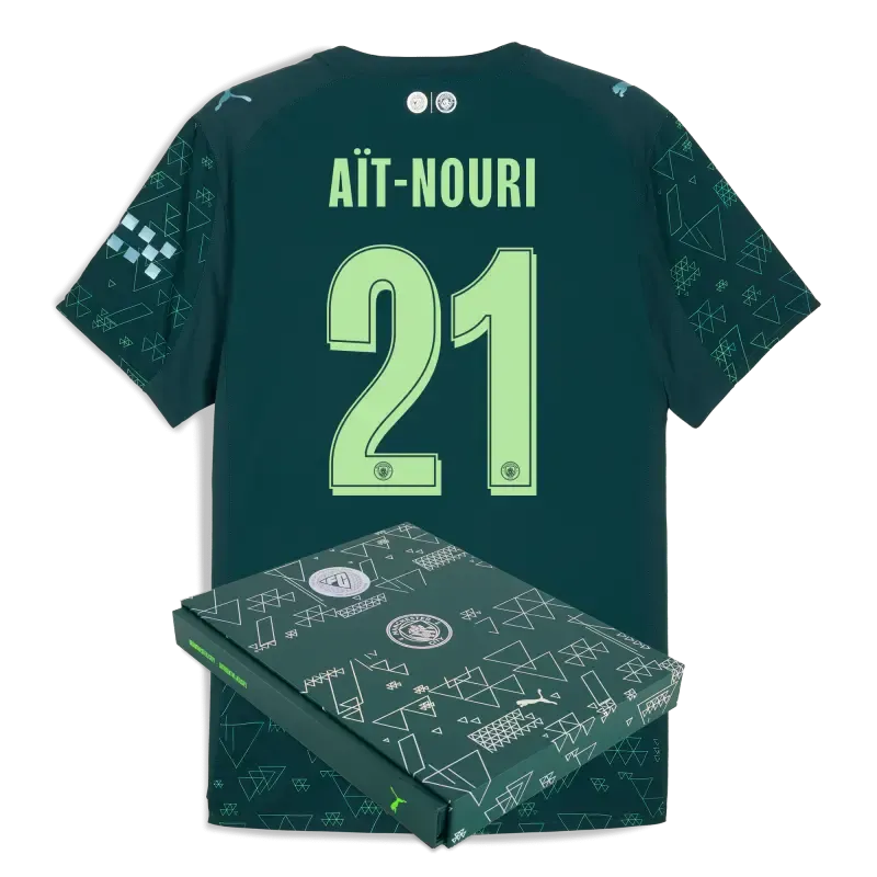 Manchester City EA SPORTS FC Authentic Jersey 2025/26 With AÏT-NOURI 21 Printing in Gift Box