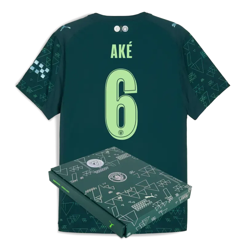 Manchester City EA SPORTS FC Authentic Jersey 2025/26 With AKÉ 6 Printing in Gift Box