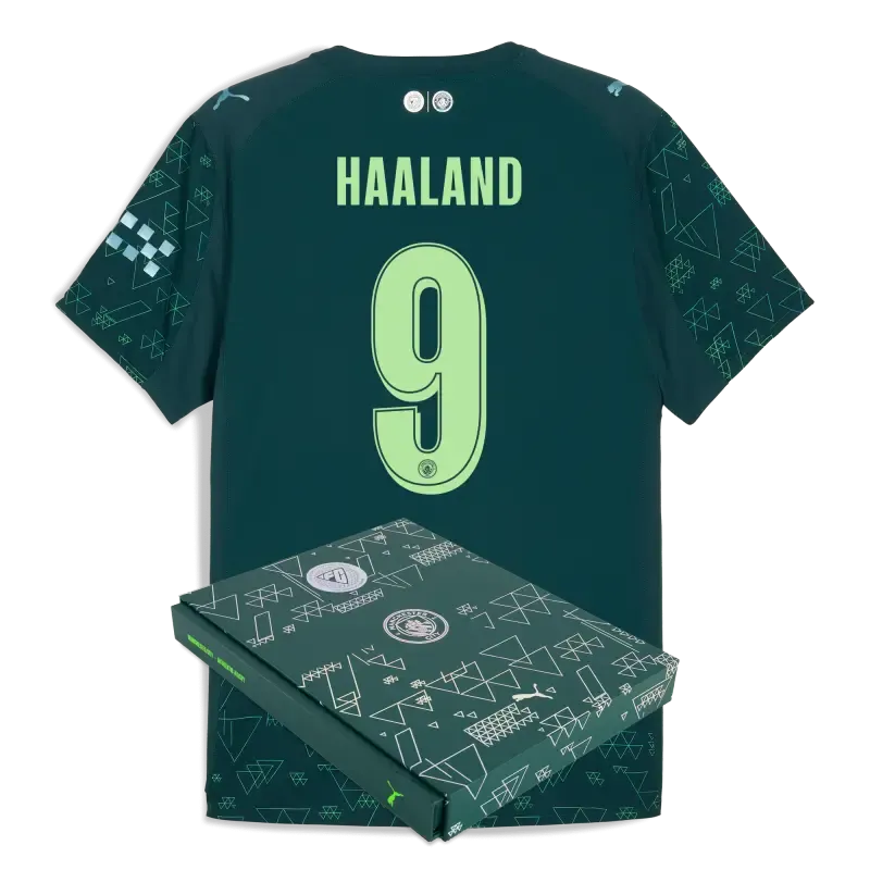 Manchester City EA SPORTS FC Authentic Jersey 2025/26 With HAALAND 9 Printing in Gift Box