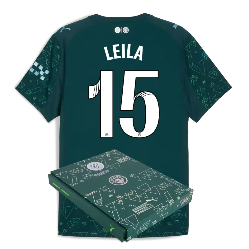 Manchester City EA SPORTS FC Authentic Jersey 2025/26 With LEILA 15 Printing in Gift Box