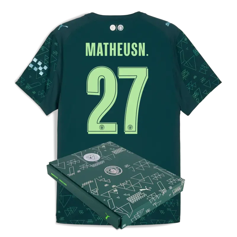 Manchester City EA SPORTS FC Authentic Jersey 2025/26 With MATHEUS N. 27 Printing in Gift Box
