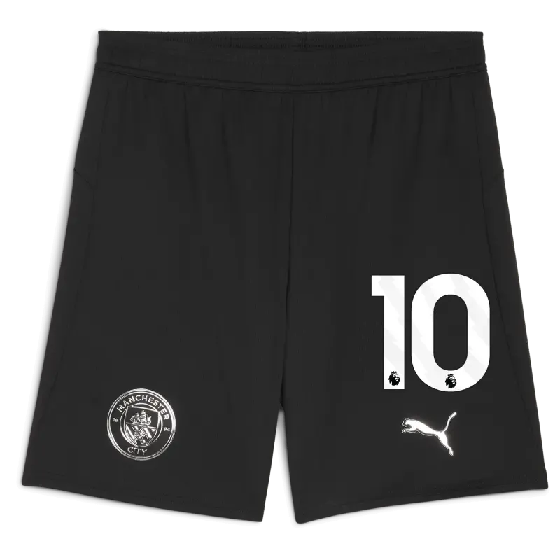 Manchester City Football Shorts Black 2025/26 With #10