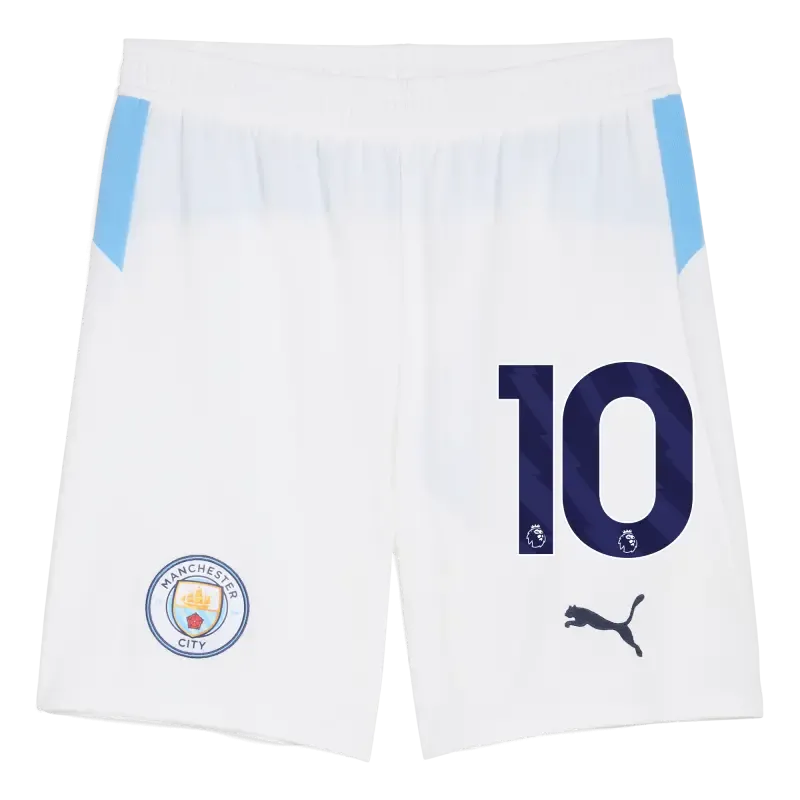 Manchester City Football Shorts White 2025/26 With #10