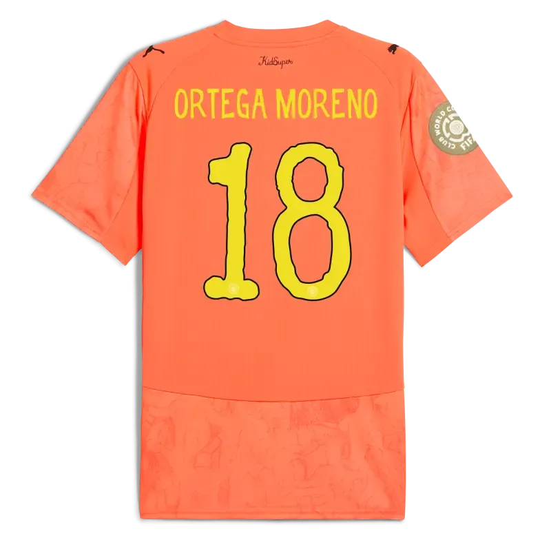 Manchester City GK KidSuper Club World Cup Jersey Orange 2025/26 With ORTEGA MORENO 18 printing