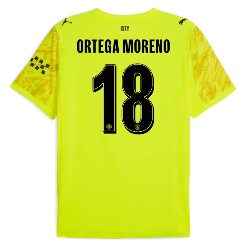 Manchester City Goalkeeper Jersey 2025/26 With ORTEGA MORENO 18 Printing