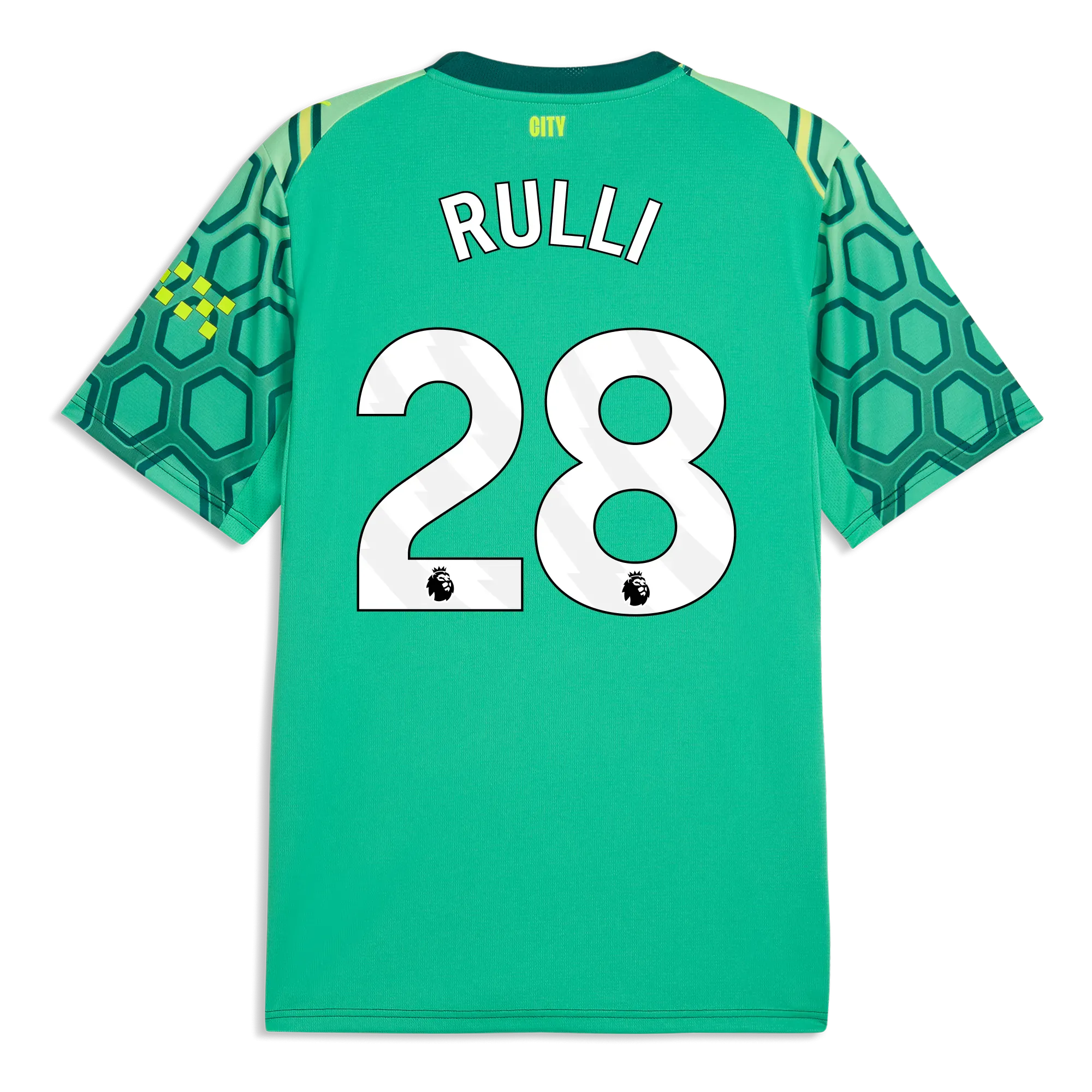 Manchester City Goalkeeper Jersey 2026/27 With RULLI 28 Printing | Manchester City Shop