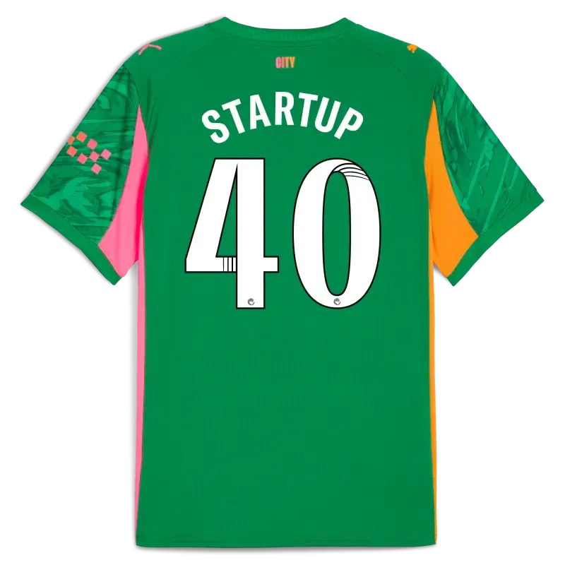 Manchester City Goalkeeper Jersey Green 2025/26 With STARTUP 40 Printing