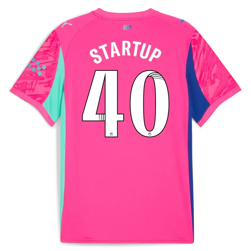 Manchester City Goalkeeper Jersey Pink 2025/26 With STARTUP 40 Printing