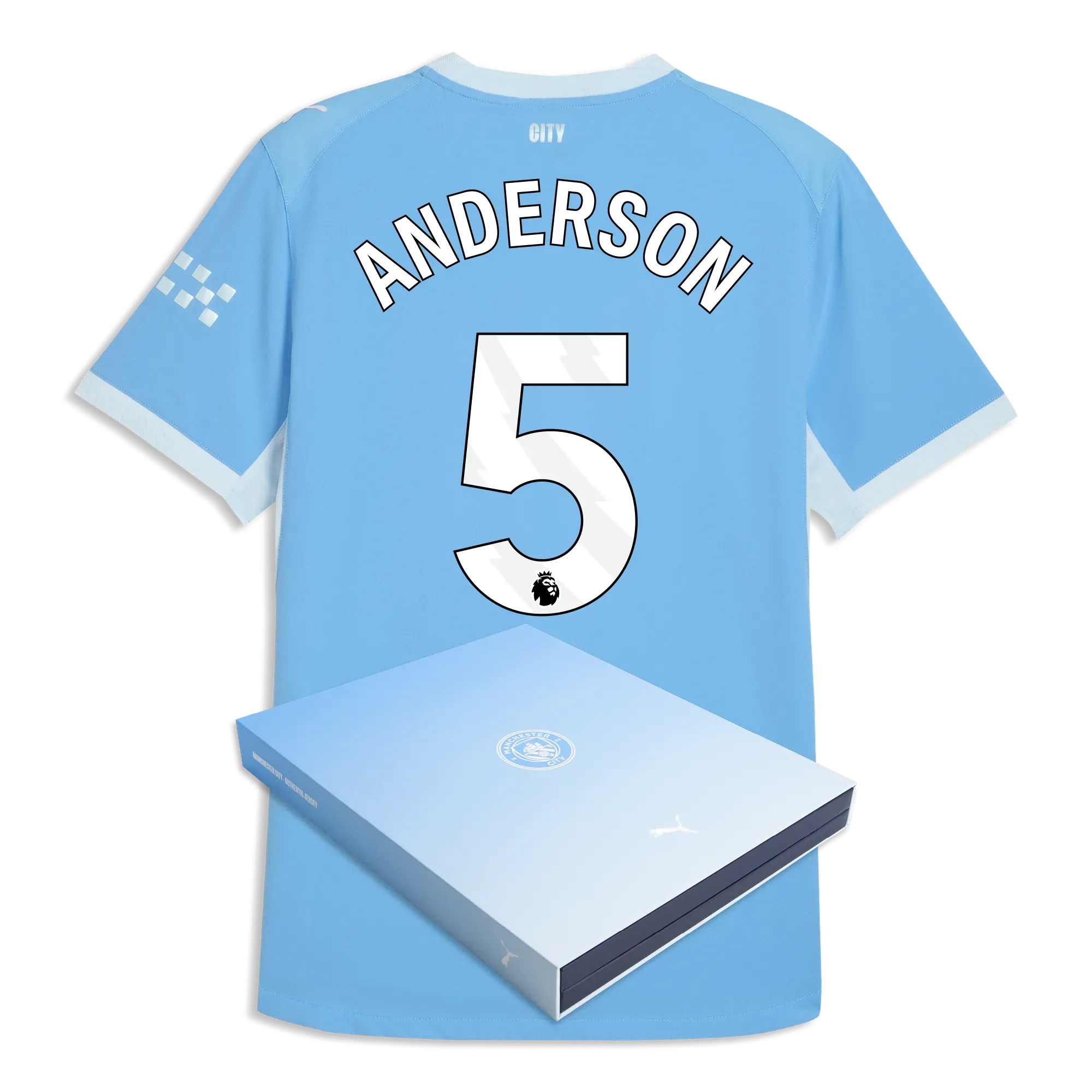 Manchester City Home Authentic Jersey 2026/27 With ANDERSON 5 Printing in Gift Box | Manchester City Shop