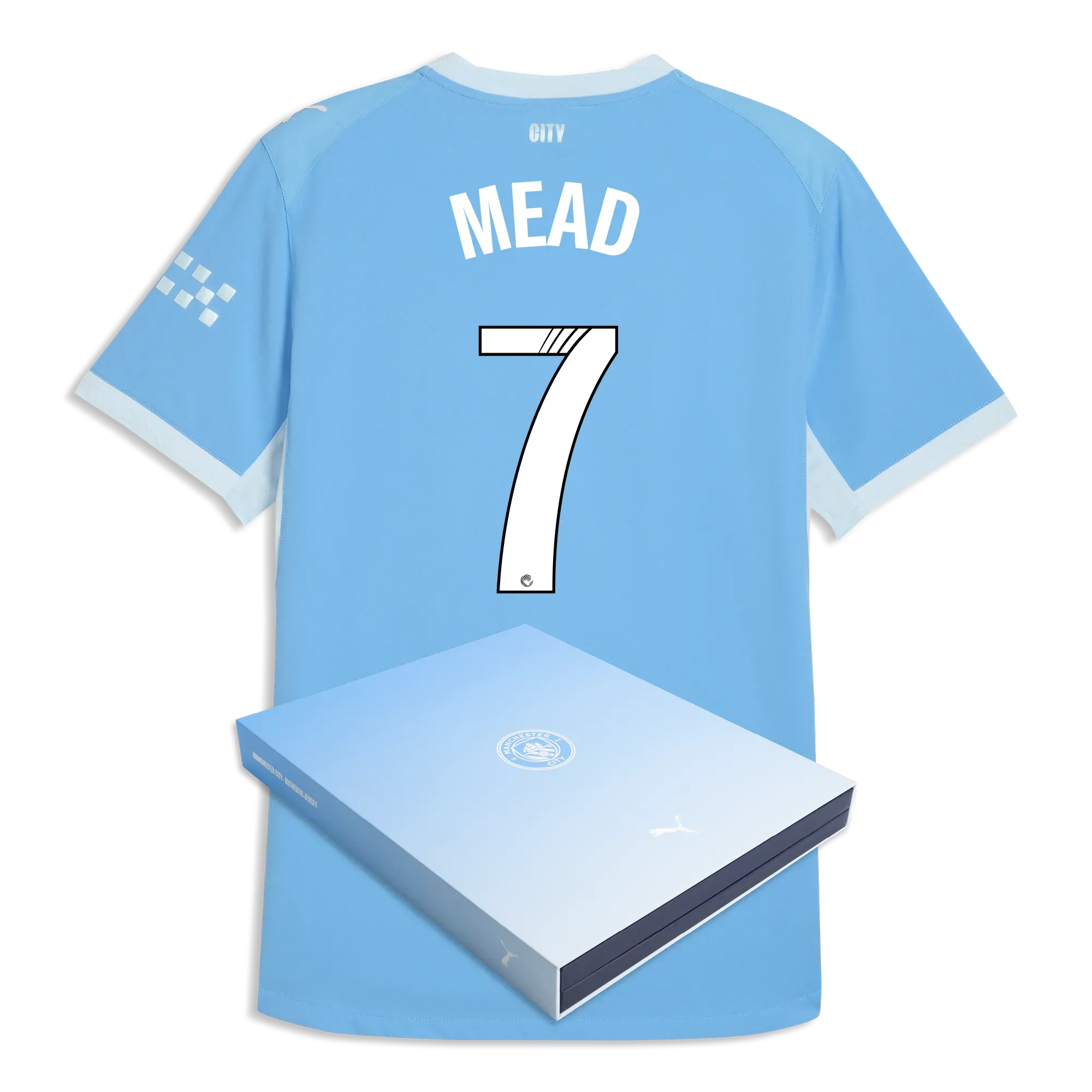 Manchester City Home Authentic Jersey 2026/27 With MEAD 7 Printing in Gift Box | Manchester City Shop
