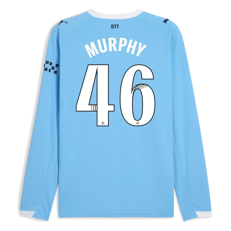 Manchester City Home Jersey 2025/26 Long Sleeve With MURPHY 46 Printing