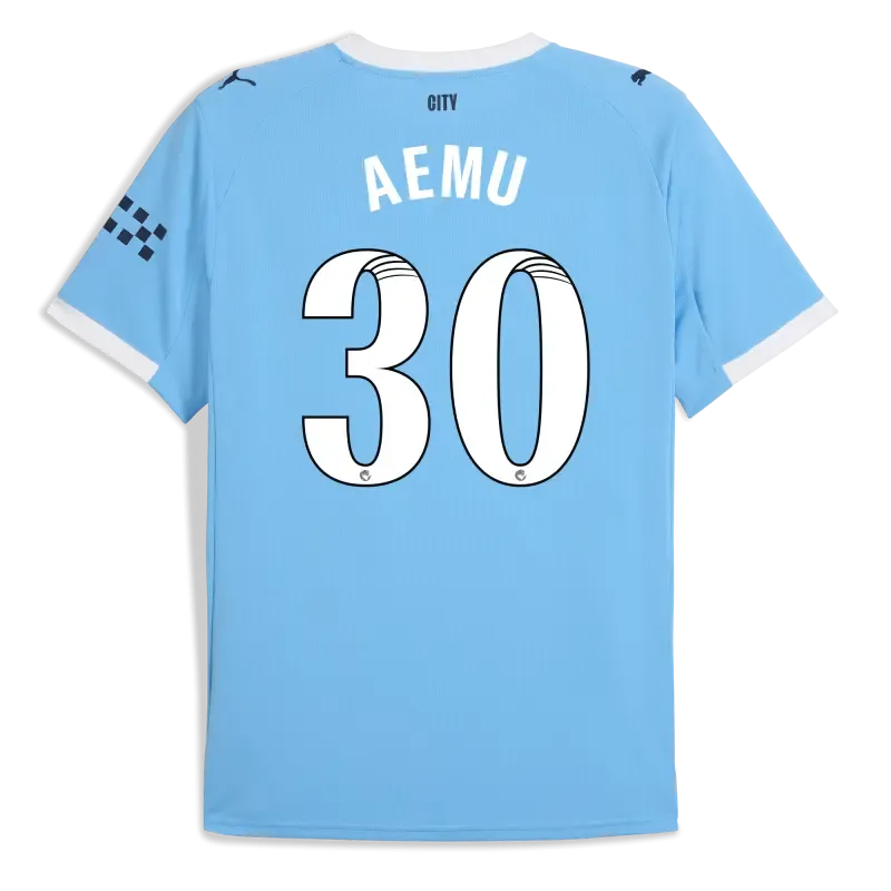 Manchester City Home Jersey 2025/26 With AEMU 30 Printing