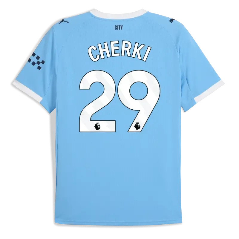 Manchester City Home Jersey 2025/26 With CHERKI 29 Printing