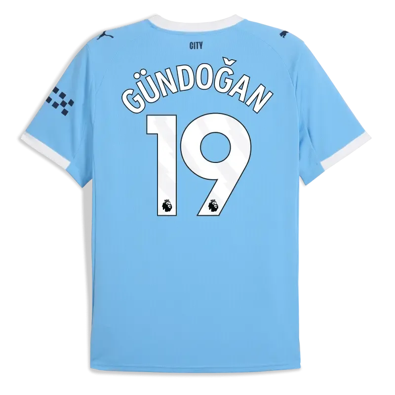 Manchester City Home Jersey 2025/26 With GÜNDOĞAN 19 Printing