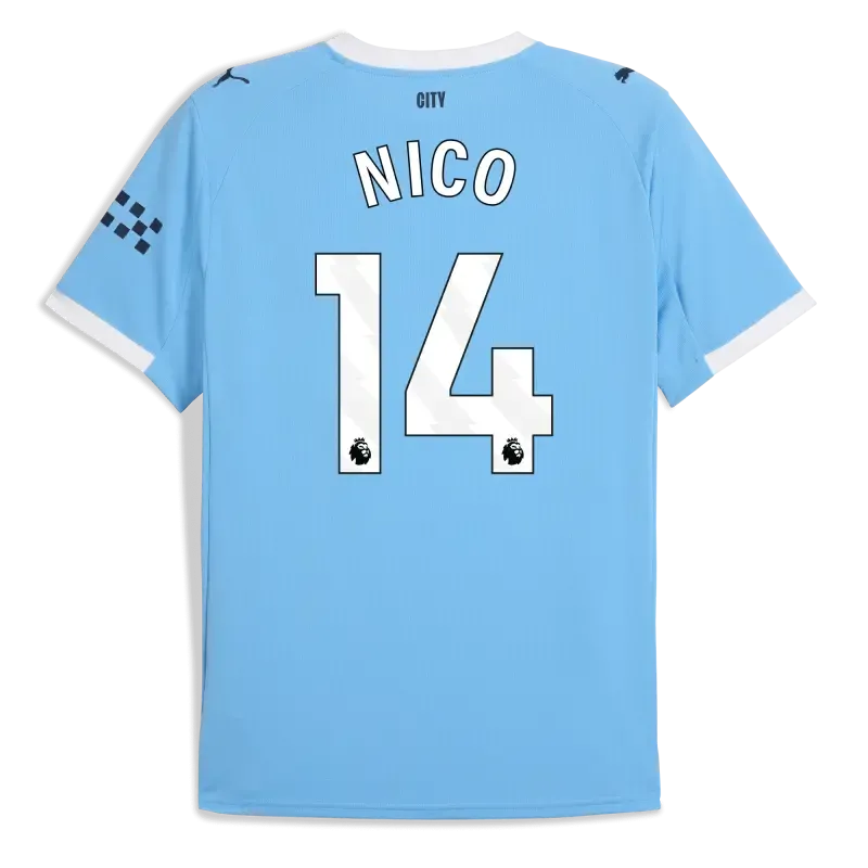 Manchester City Home Jersey 2025/26 With NICO 14 Printing