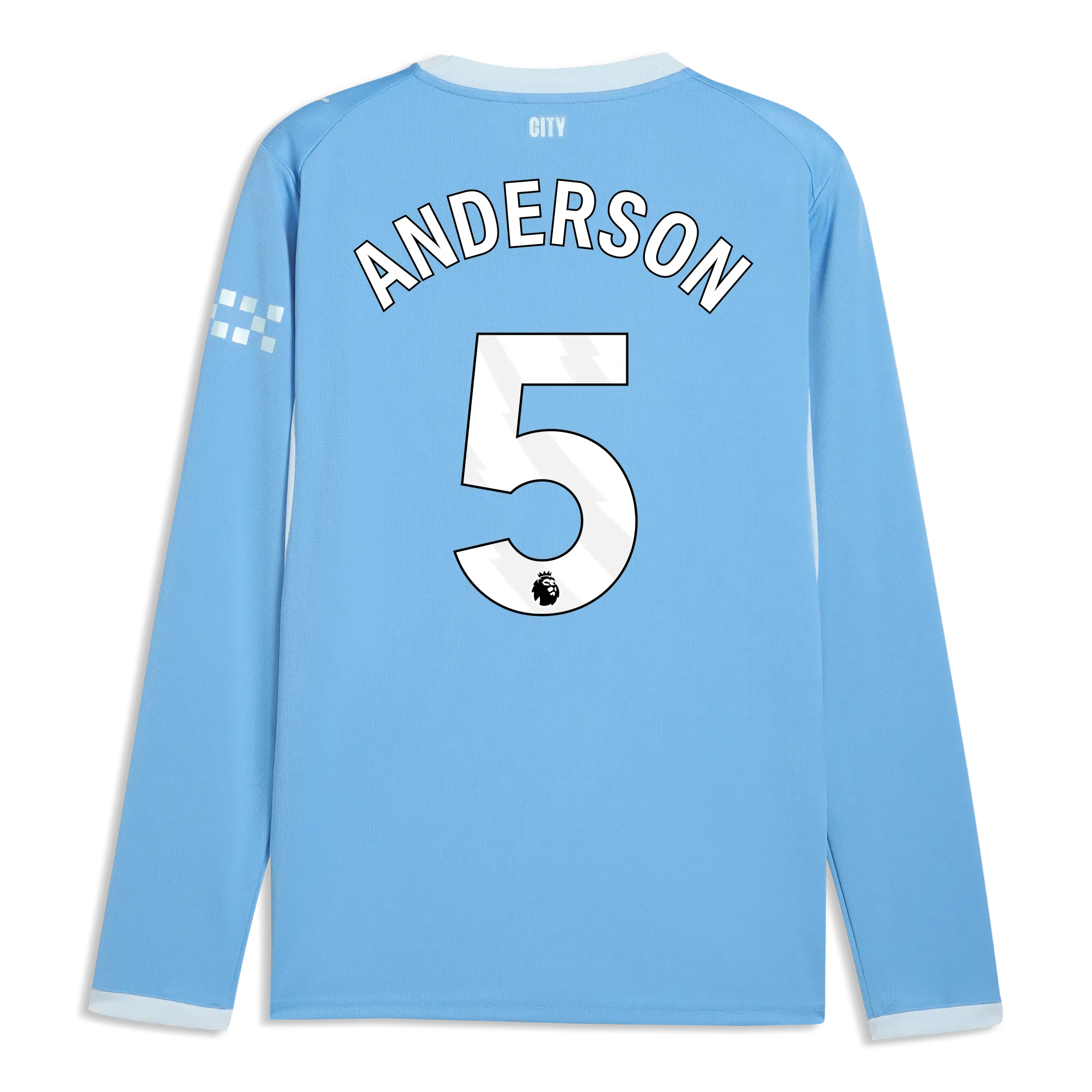 Manchester City Home Jersey 2026/27 Long Sleeve With ANDERSON 5 Printing | Manchester City Shop