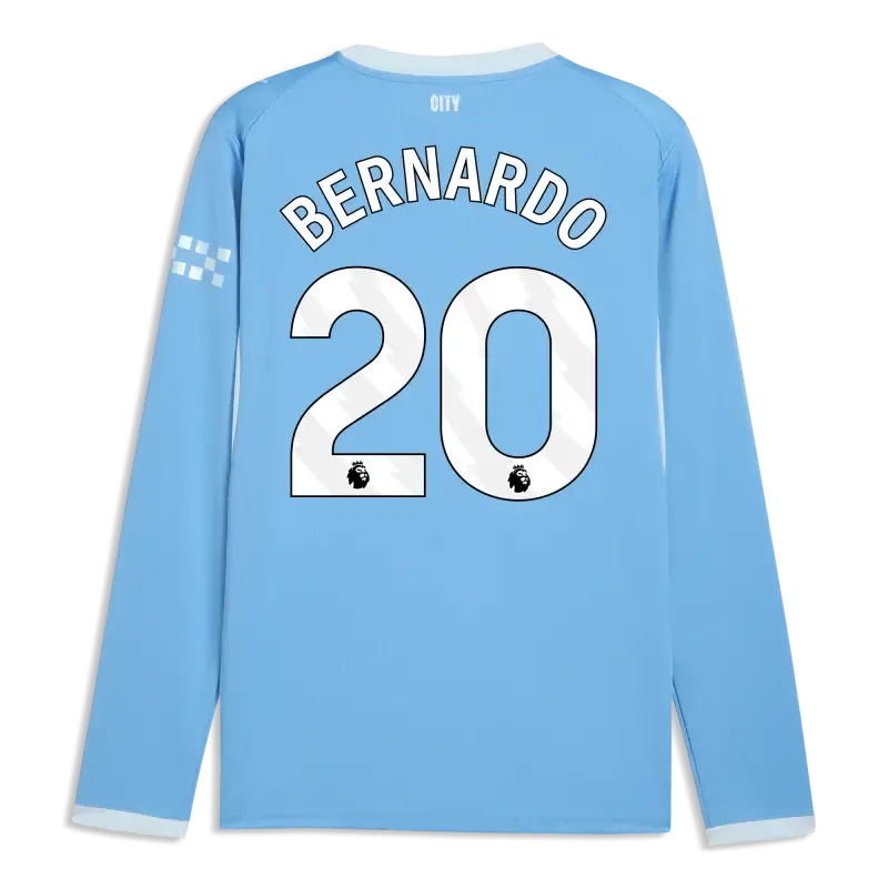 Manchester City Home Jersey 2026/27 Long Sleeve With BERNARDO 20 Printing