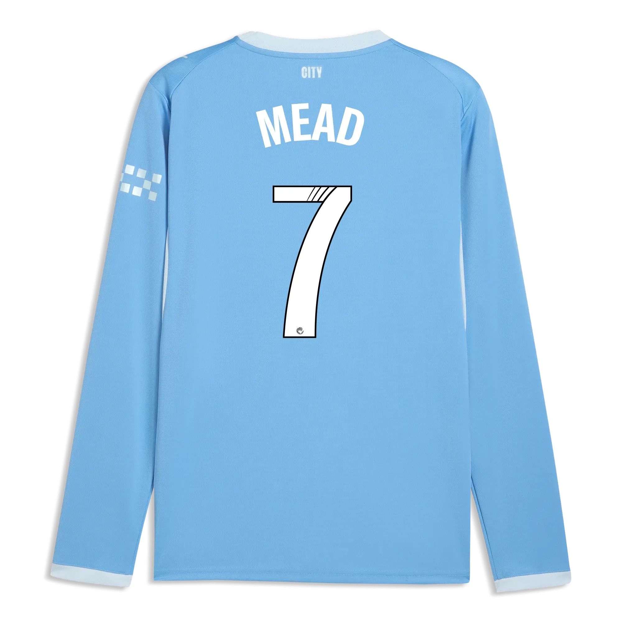 Manchester City Home Jersey 2026/27 Long Sleeve With MEAD 7 Printing | Manchester City Shop