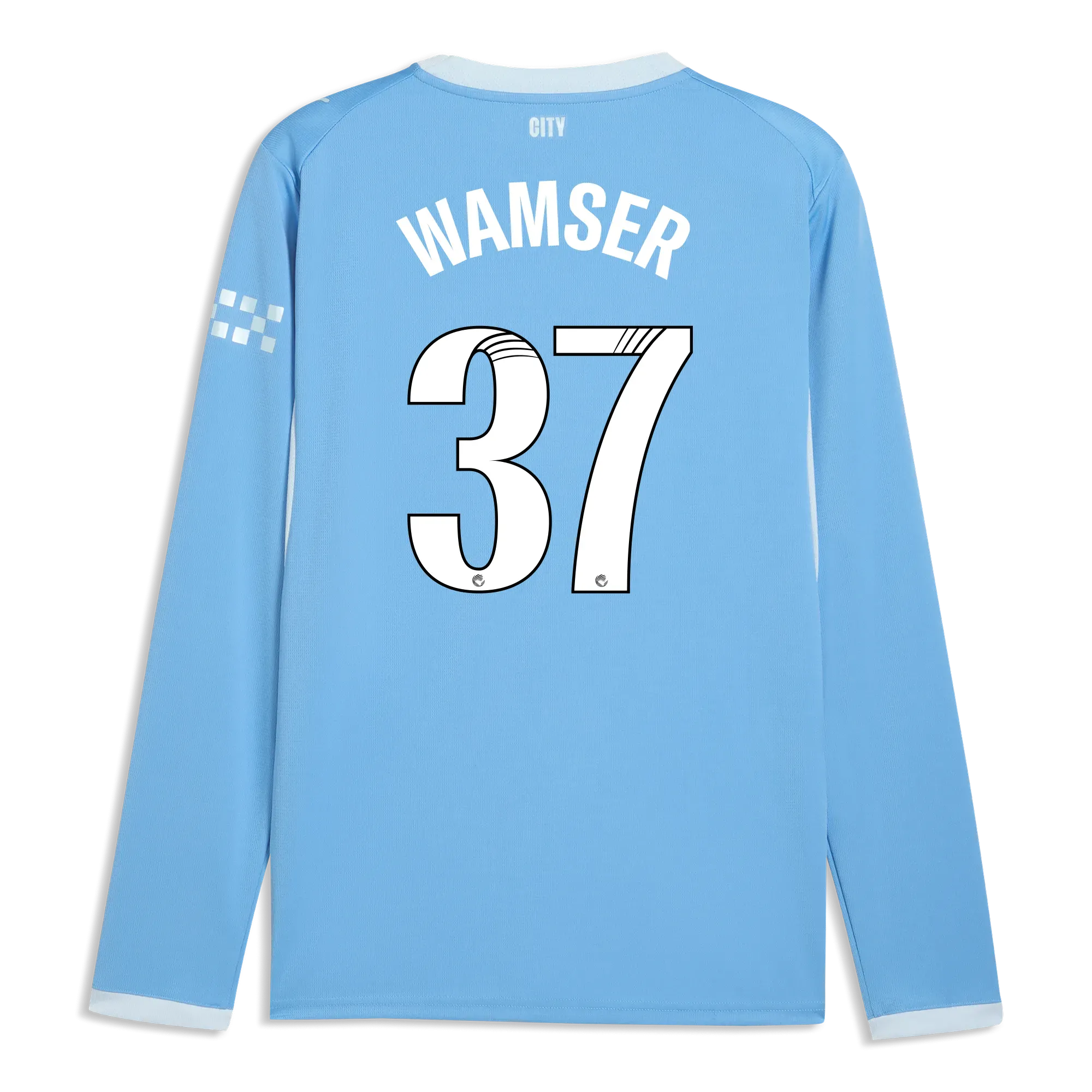 Manchester City Home Jersey 2026/27 Long Sleeve With WAMSER 37 Printing | Manchester City Shop