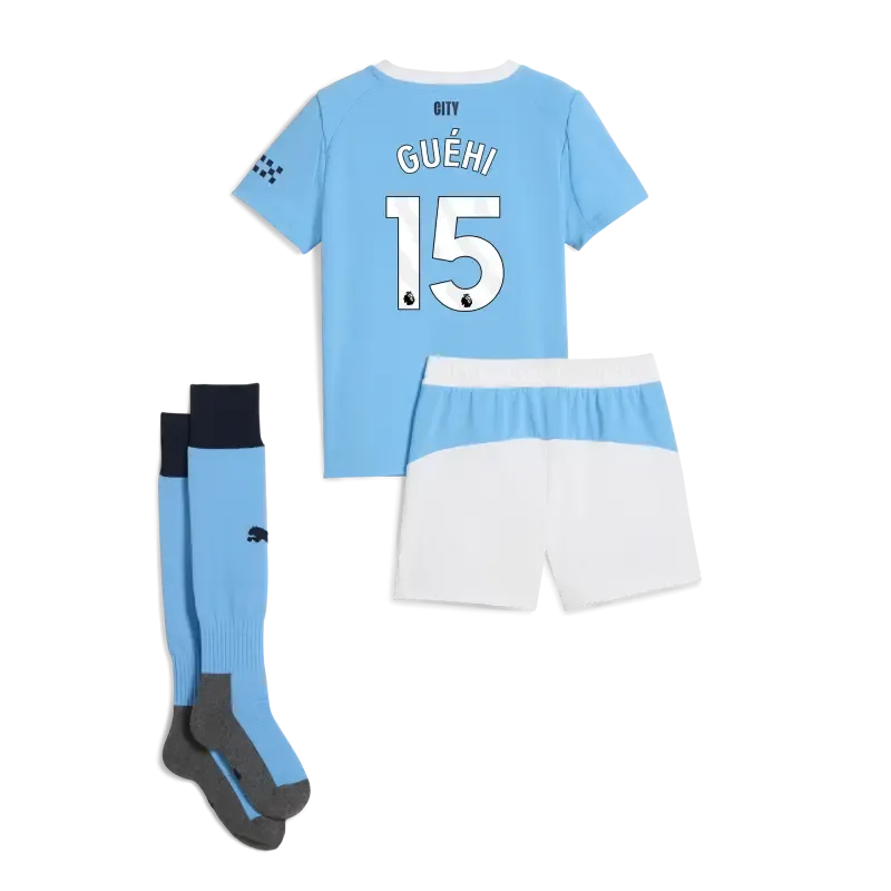Manchester City Home Mini Kit 2025/26 With GUéHI 15 Printing