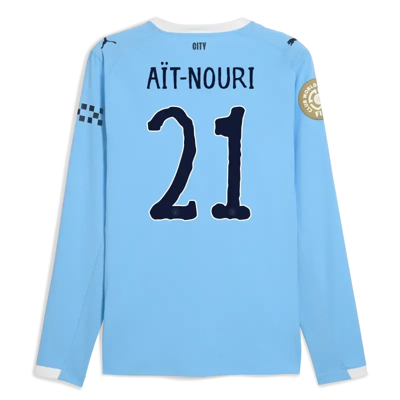 Manchester City KidSuper Club World Cup Home Authentic Jersey 2025/26 Long Sleeve With AÏT-NOURI 21 Printing