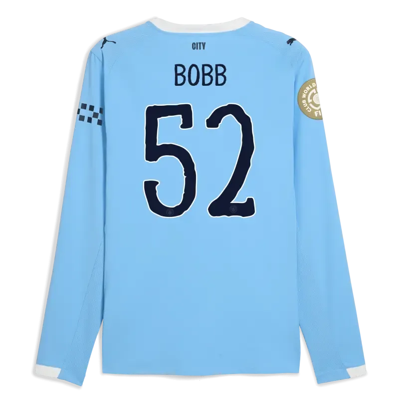 Manchester City KidSuper Club World Cup Home Authentic Jersey 2025/26 Long Sleeve With BOBB 52 Printing