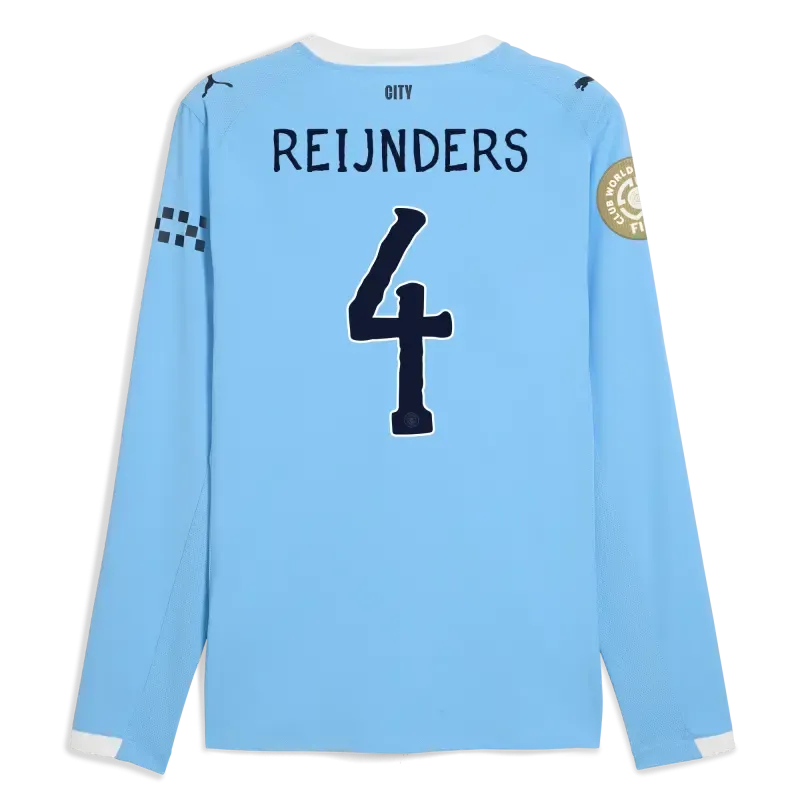 Manchester City KidSuper Club World Cup Home Authentic Jersey 2025/26 Long Sleeve With REIJNDERS 4 Printing