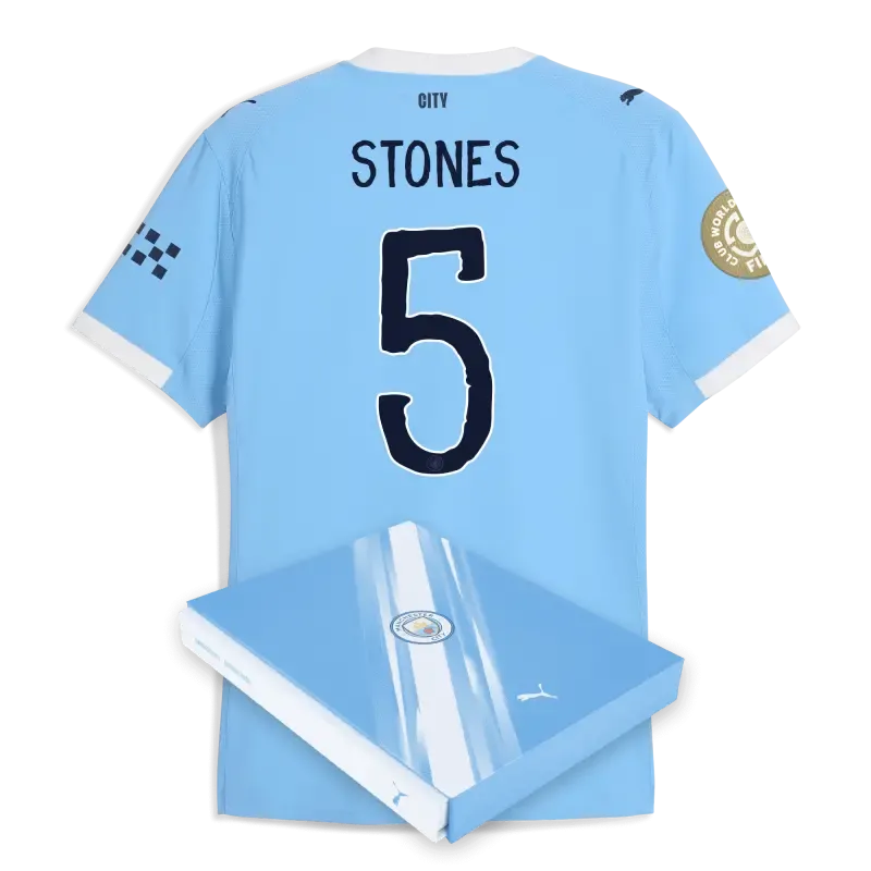 Manchester City KidSuper Club World Cup Home Authentic Jersey 2025/26 With STONES 5 Printing in Gift Box