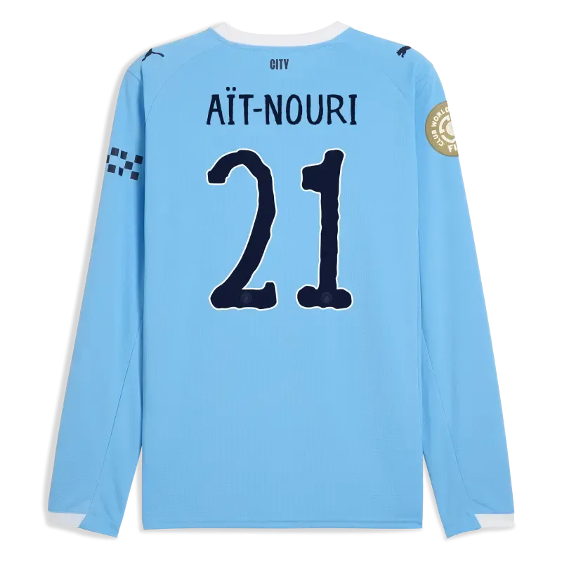 Manchester City KidSuper Club World Cup Home Jersey 2025/26 Long Sleeve With AÏT-NOURI 21 Printing