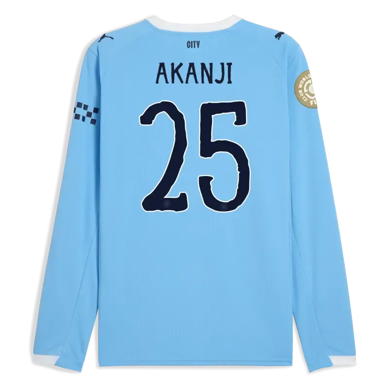 Manchester City KidSuper Club World Cup Home Jersey 2025/26 Long Sleeve With AKANJI 25 Printing