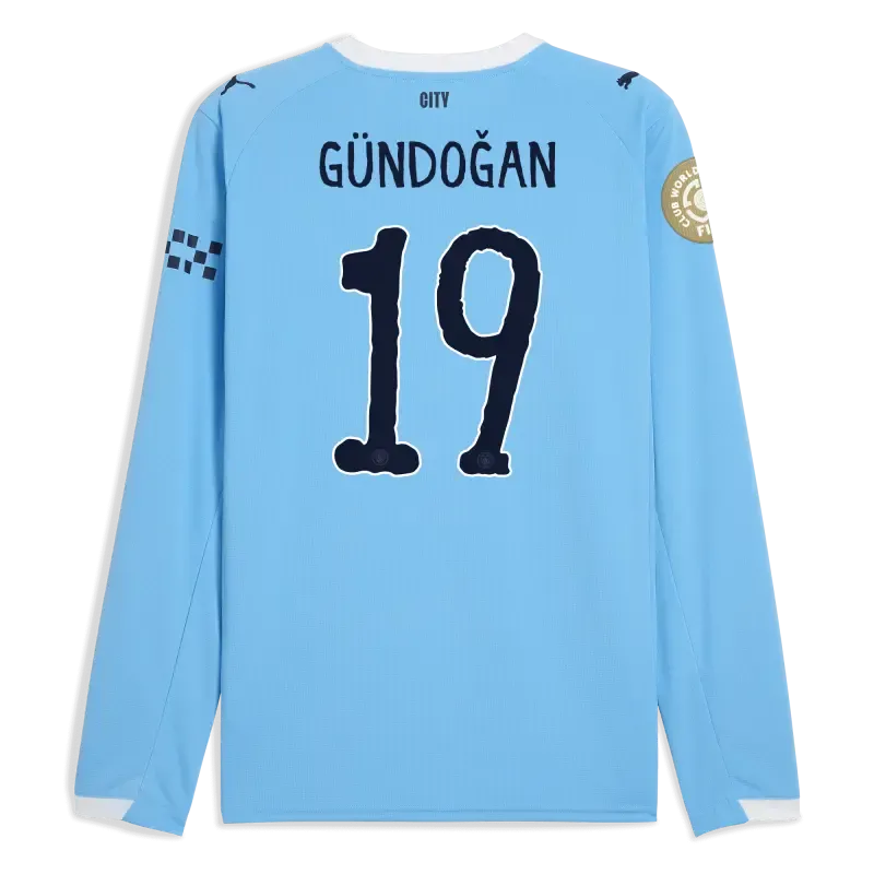 Manchester City KidSuper Club World Cup Home Jersey 2025/26 Long Sleeve With GÜNDOĞAN 19 Printing