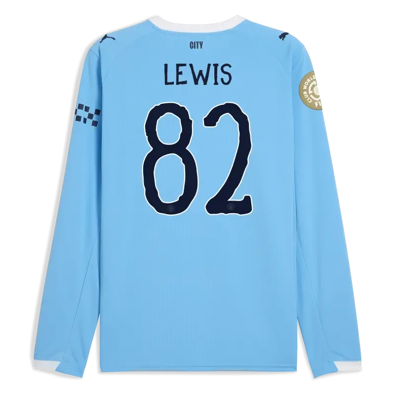 Manchester City KidSuper Club World Cup Home Jersey 2025/26 Long Sleeve With LEWIS 82 Printing