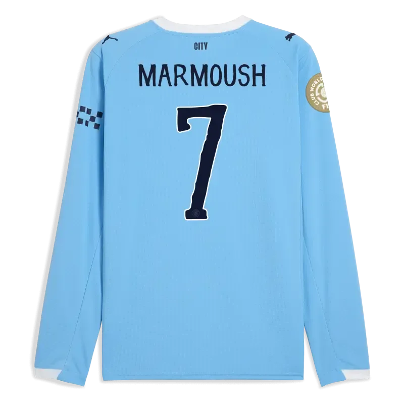 Manchester City KidSuper Club World Cup Home Jersey 2025/26 Long Sleeve With MARMOUSH 7 Printing