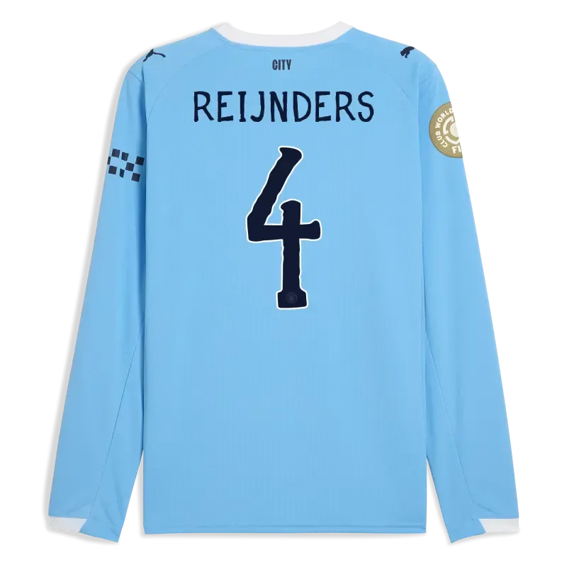 Manchester City KidSuper Club World Cup Home Jersey 2025/26 Long Sleeve With REIJNDERS 4 Printing