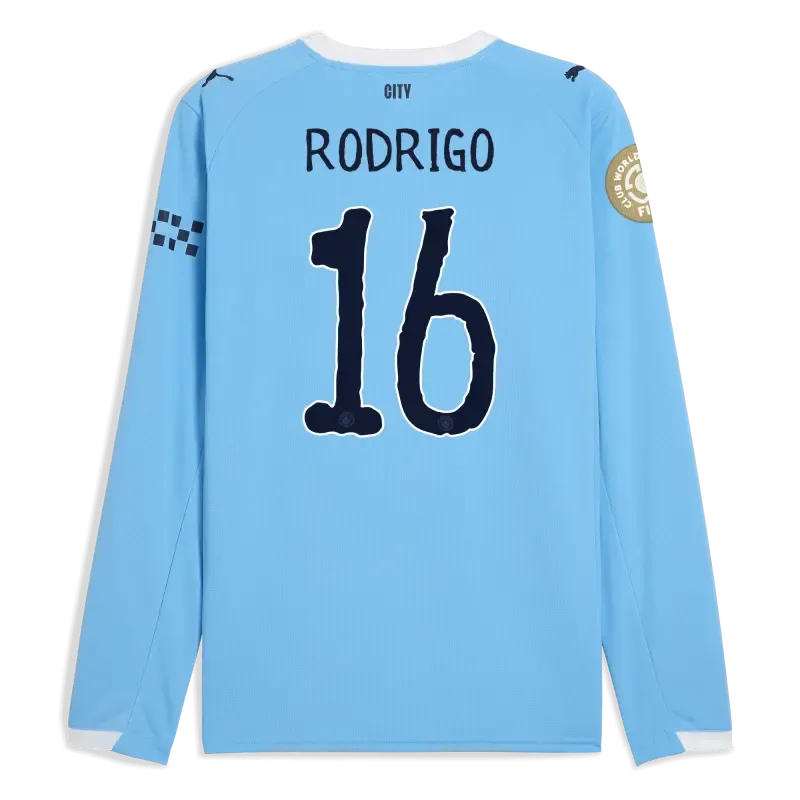 Manchester City KidSuper Club World Cup Home Jersey 2025/26 Long Sleeve With RODRIGO 16 Printing