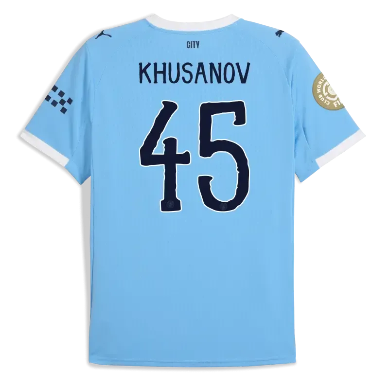 Manchester City KidSuper Club World Cup Home Jersey 2025/26 With KHUSANOV 45 Printing