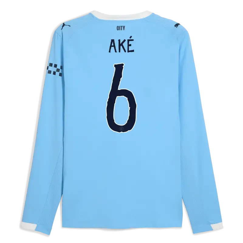 Manchester City KidSuper Home Authentic Jersey 2025/26 Long Sleeve With AKÉ 6 Printing