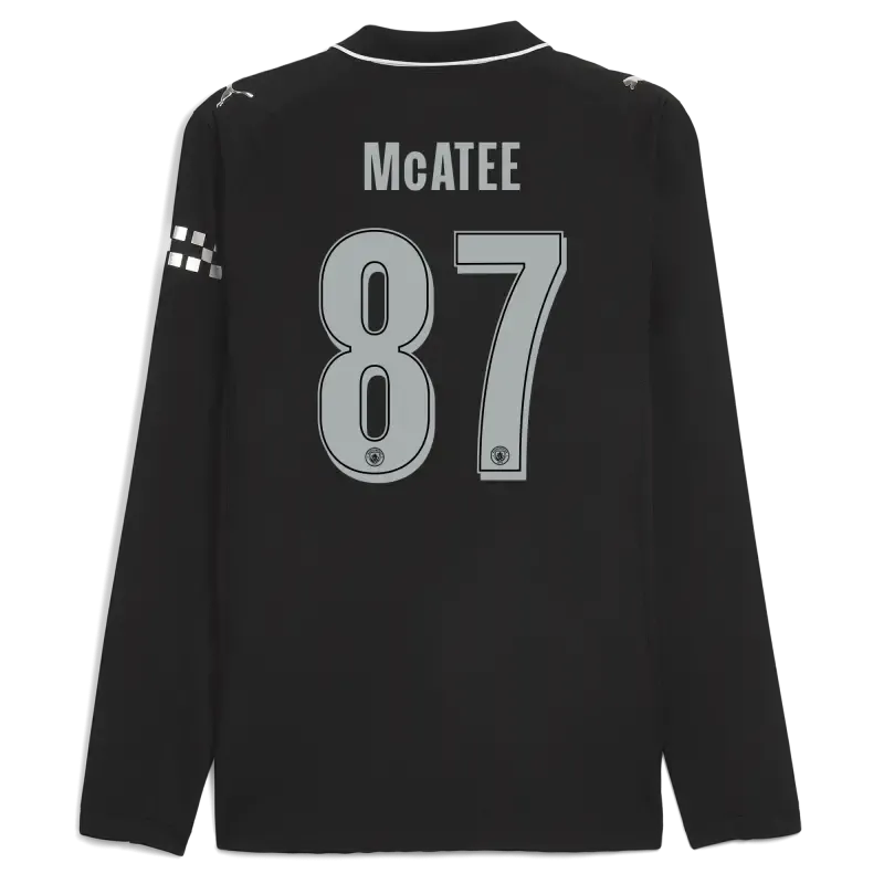 Manchester City Man City Away Authentic Jersey 2025/26 Long Sleeve With McATEE 87 Printing