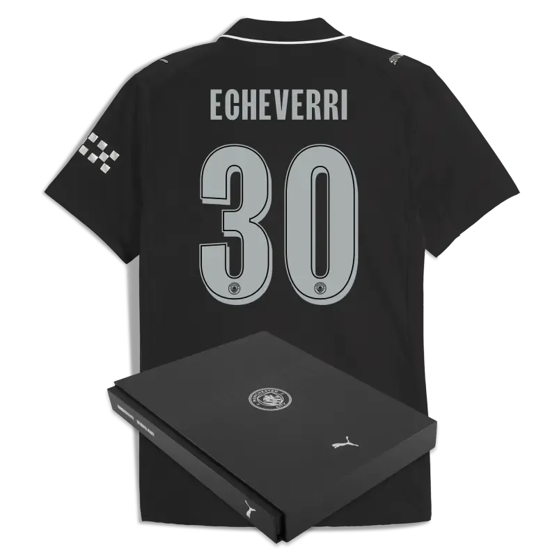 Manchester City Man City Away Authentic Jersey 2025/26 With ECHEVERRI 30 Printing in Gift Box
