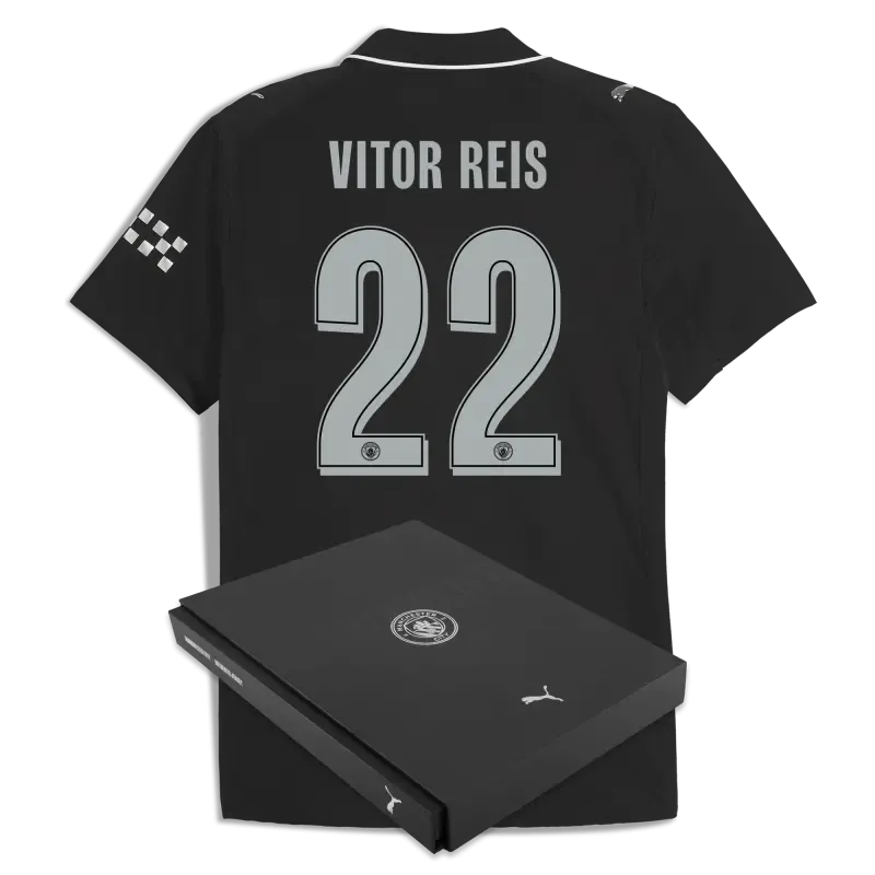 Manchester City Man City Away Authentic Jersey 2025/26 With VITOR REIS 22 Printing in Gift Box