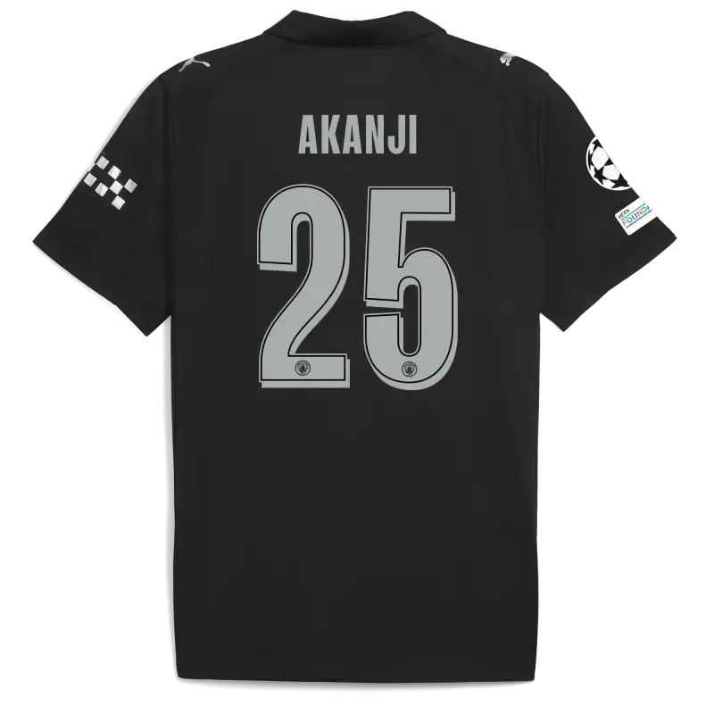 Manchester City Man City Champions League Away Jersey 2025/26 With AKANJI 25 Printing