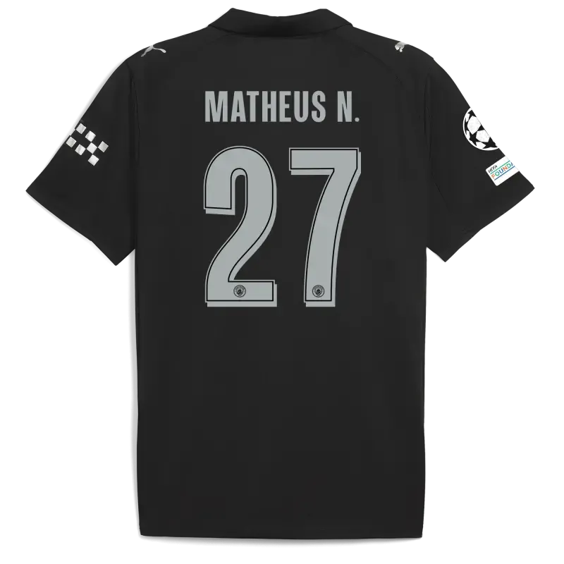 Manchester City Man City Champions League Away Jersey 2025/26 With MATHEUS N. 27 Printing