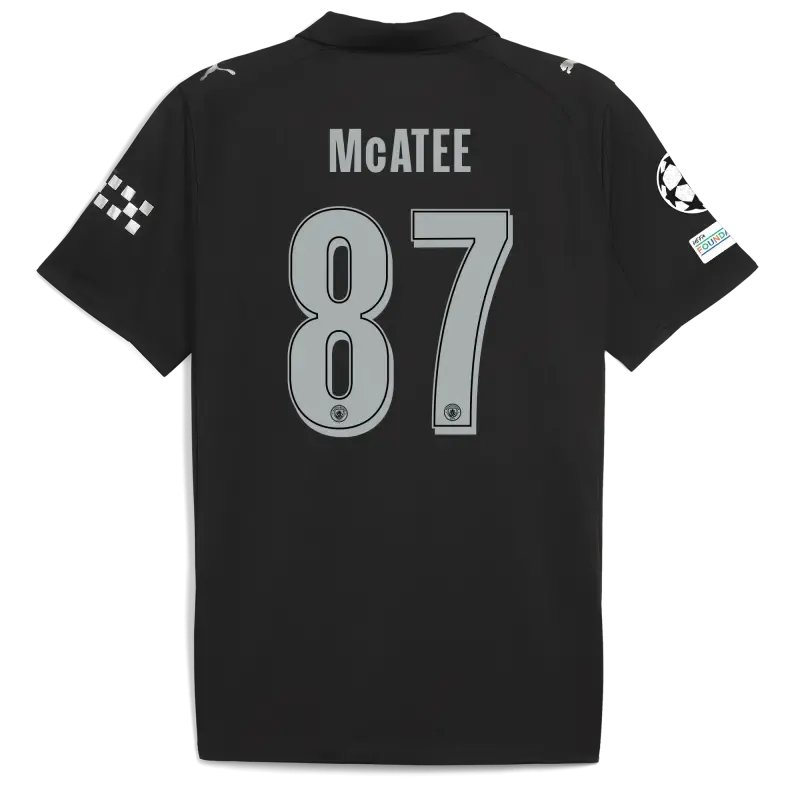 Manchester City Man City Champions League Away Jersey 2025/26 With McATEE 87 Printing